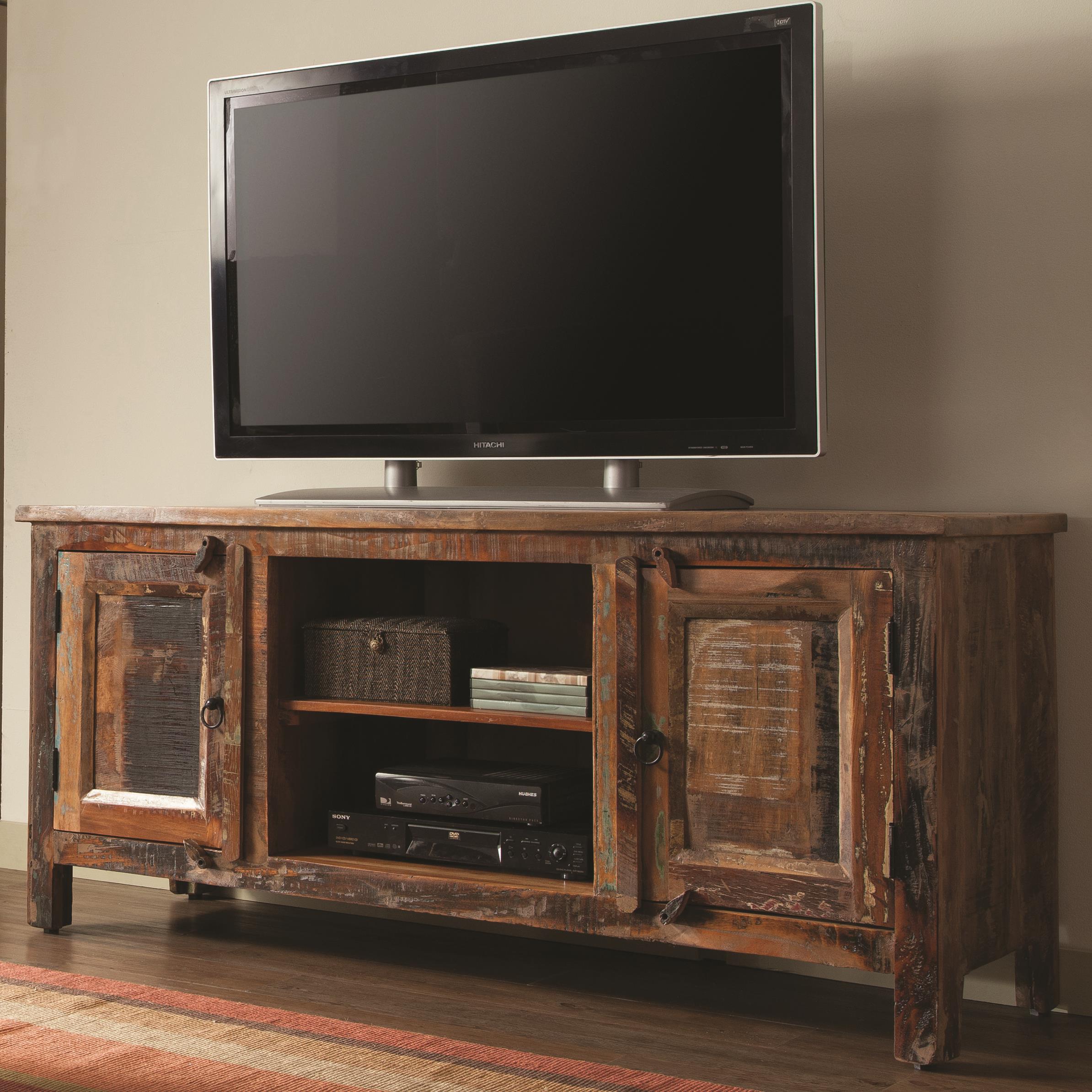 Weathered wood store tv stand