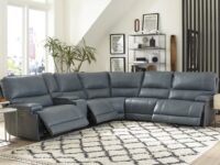 Verona Azure 6 piece Leather Sectional