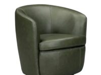 Barrel Leather Swivel Chair