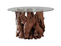 Teak Root Glass Top Table